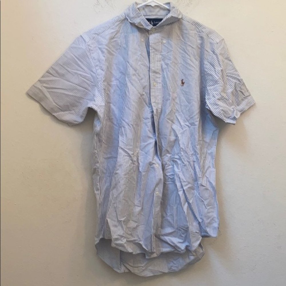 Ralph Lauren classic fit blue striped dress shirt
